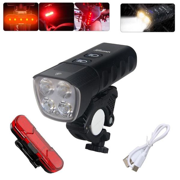 

waterproof usb type-c rechargeable bicycel light led mountain front bike lights cycling with power bank function