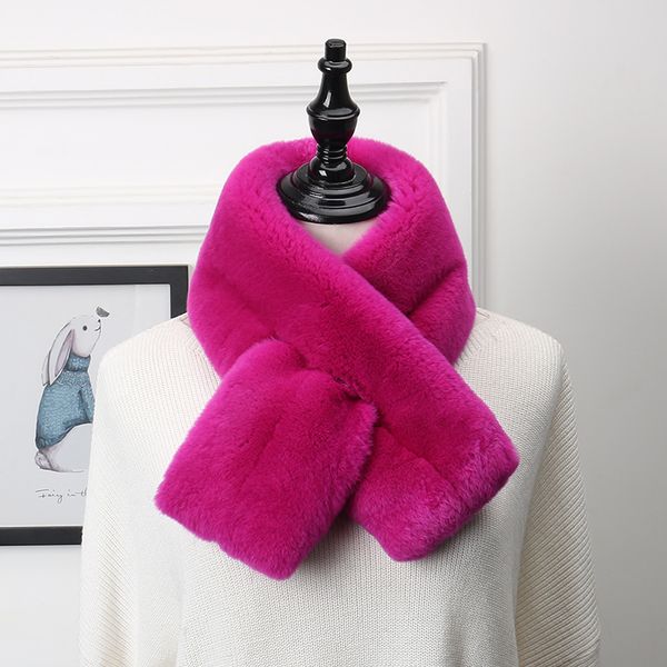 

new winter jmld fashion skin scarf rabbit rex double-faced collar 5qqu, Blue;gray