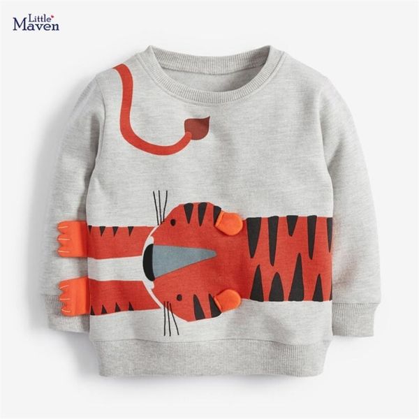

little maven 2020 autumn boy brand clothes children hoodies & sweatshirts boy cotton sweater animal print kids sweatshirts lj201216, Black