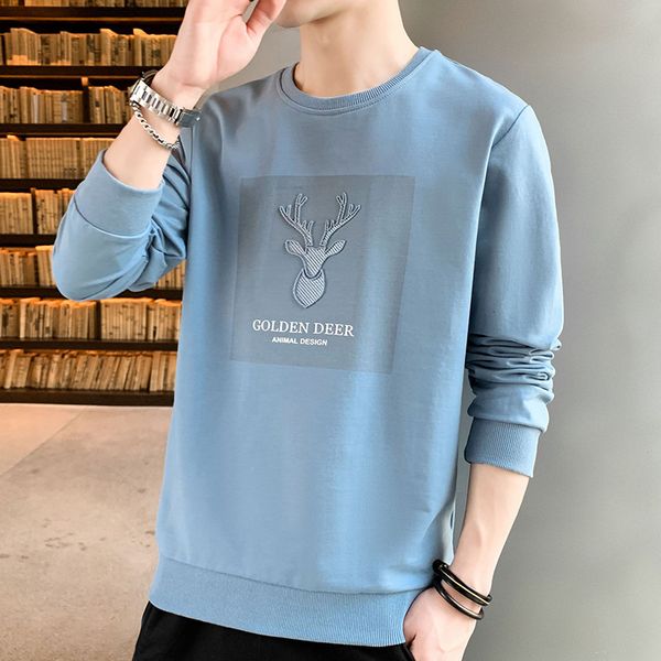 

men's new long sleeve t-shirt trend in spring and autumn 2020, White;black
