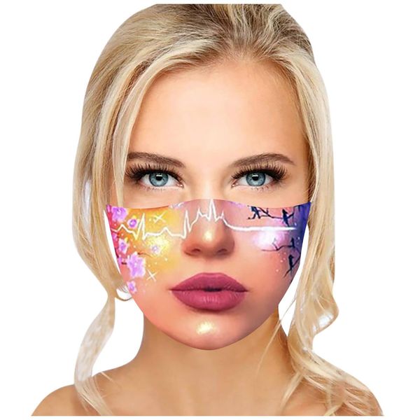 

face mask outdoor dustproof reusable makeup print facial protective mask comfortable breathable face mouth cover jllhbq