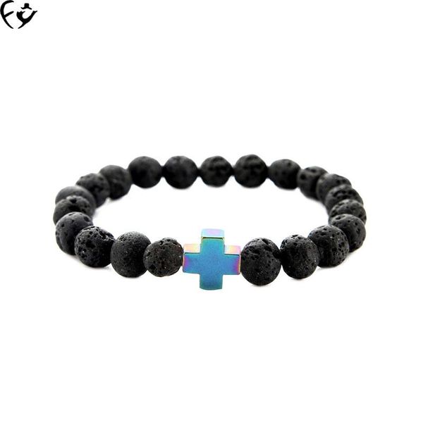 

энергия камень каменный крест браслет fangy17072004, Black