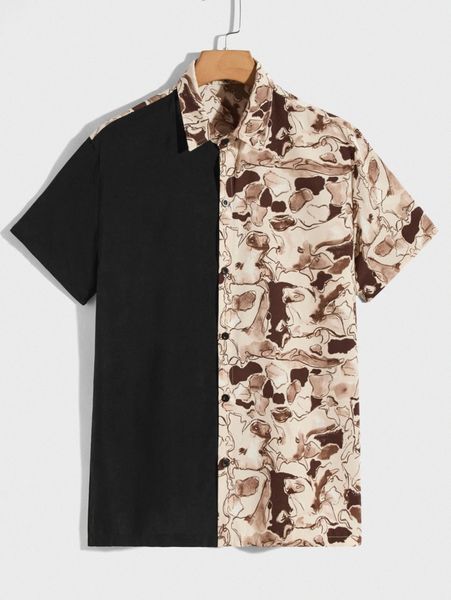 

men graphic print shirt w9ks#, White;black