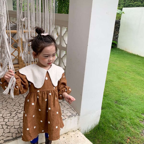 

amur monkey plush drs 20 winter dot doll collar korean little girl's wtern sle thickened princs skirt, Red;yellow