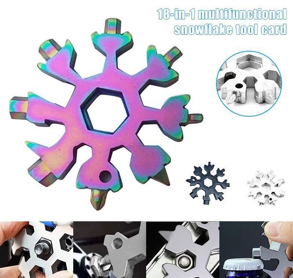 

18 in 1 camp key ring pocket tool multifunction hike keyring multipurposer survive outdoor openers snowflake multi bbyhov bdesports