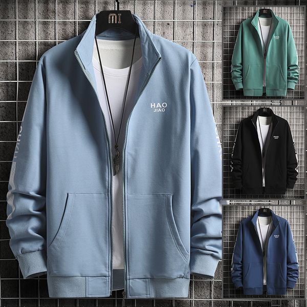 

2020 fashion men's coat spring autumn japan style print stand-up collar male jacket casual streetwear zipper jacket men, Black;brown