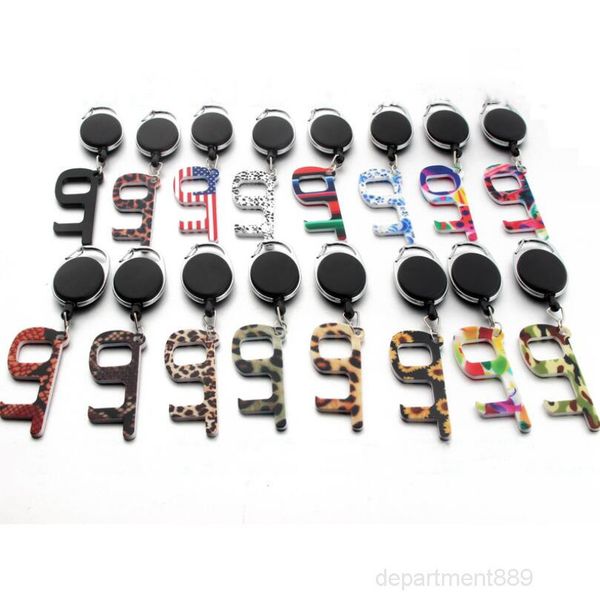 

a-portable keychain elevator buttons contactless tool door handle key grip safety protection isolation no-touch opener car ring dhf1340