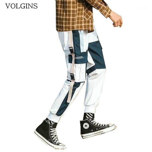 

streetwear multi pockets men's cargo harem pants hip hop casual male track pants joggers trousers fashion ribbons 20201, Black