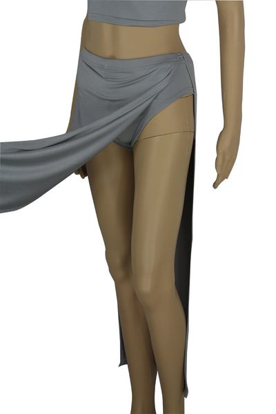 

womens fashion dressgray two-piece split nightclub navel dress 00qm, Black;gray