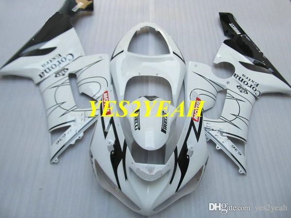 Motocicleta Body Kit para Kawasaki Ninja ZX6R 636 05 06 ZX 6R 2005 2006 Top White Black Caracteres Bodywork + Presentes KK17