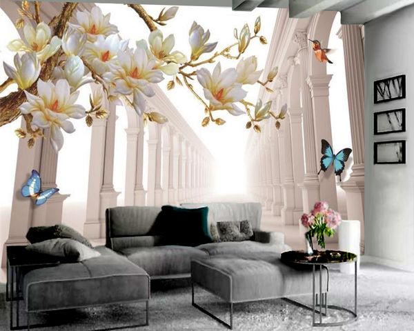 

3d landscape wallpaper beautiful extended space floral corridor 3d wallpaper romantic landscape decorative modern mural 3d wallpaper