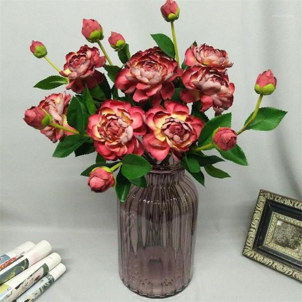 

decorative flowers & wreaths 10pcs fake short stem ranunculus (2 heads/pie 23.62" length simulation camellia for wedding home artificia