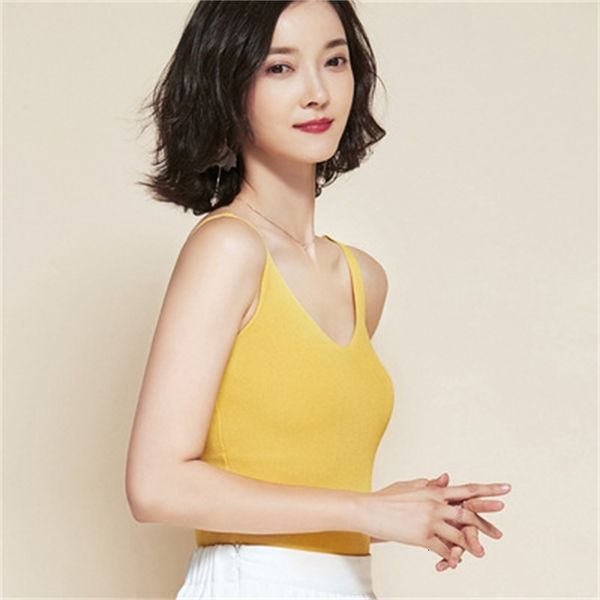 

new little v-collar female waistcoat off the shoulder lycra spring and summer all-match skinny adjustment interior tie mesh-based shirt iz22, White