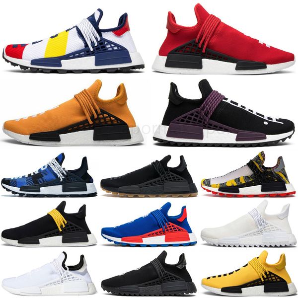 

human race hu trail running shoes men women pk sneakers infinite species breath though bbc multi-color white f&f black trainers, White;red