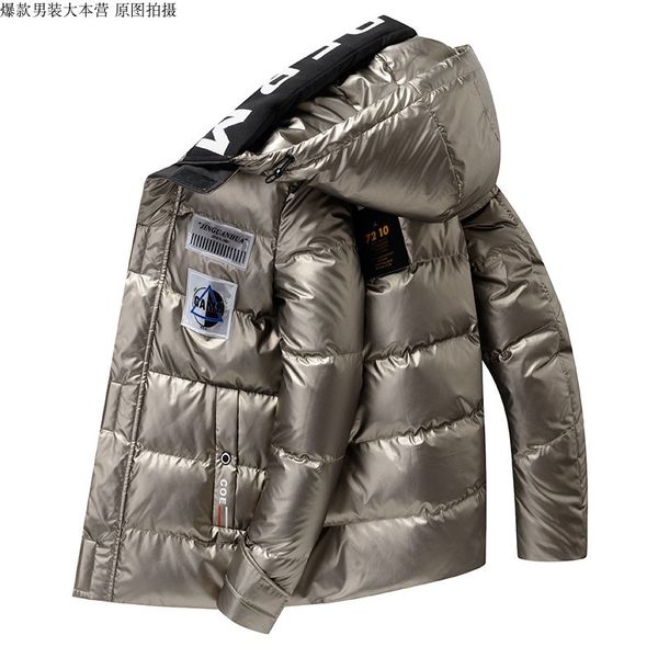 

2020 men parka cotton padded winter jacket coat mens warm jackets male printed stand collar zipper coats teenagers down parkas c1214, Black;brown