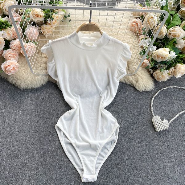 

2021 new singiny women will see solid jumpsuit body fashion thin neck bodysuits rnmf, Gray
