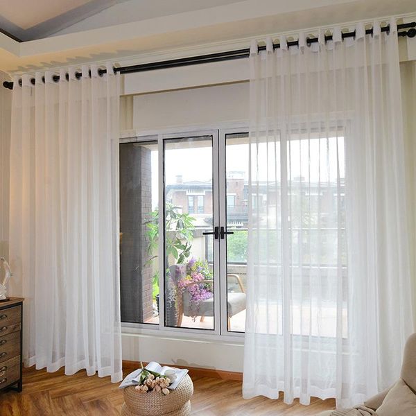 

curtain & drapes voile window screens linen simple solid modern tulle curtains