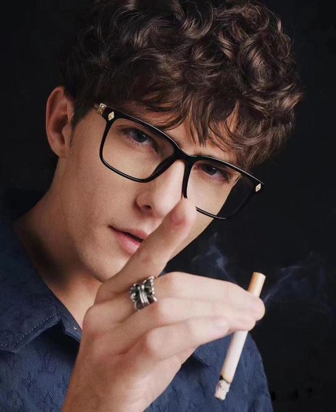 

Vintage Classic Computer Anti Blue Rays Light Blocking Square Glasses Frame Women Men Gaming Rivet Unisex Male Optical Myopia, Black