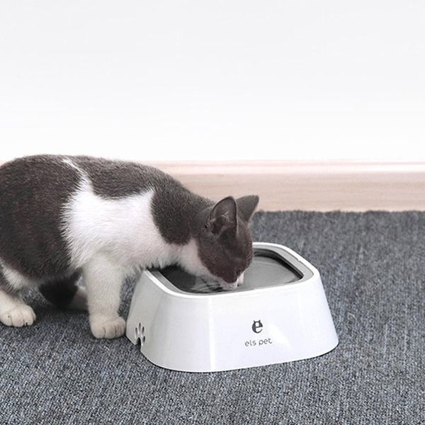 

1.5l pet dog water bowl portable floating not wetting mouth dog cat bowl no spill water feeder dispenser pet water wmtvit