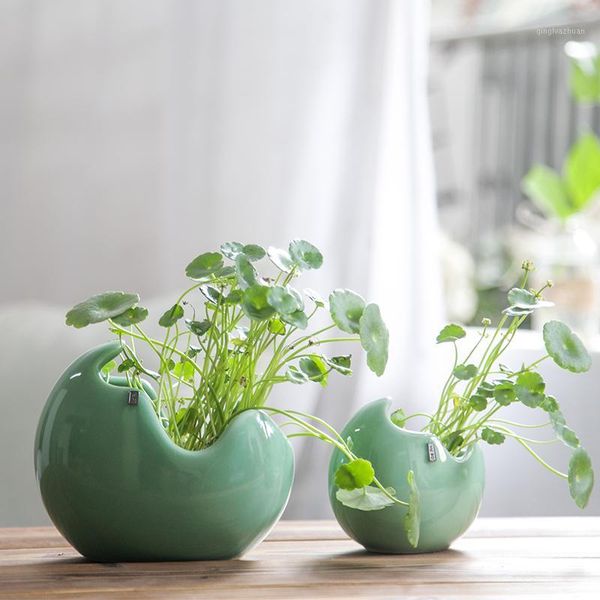 

succulent plant pot creative ceramic vase indoor hydroponic small flower pot green plant vase garden home decor accessories1