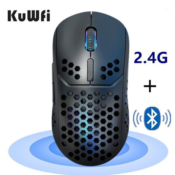 

mice kuwfi 2 in 1 gaming mouse dual mode 2.4ghz&bluetooth 5.0 wireless 2400dpi computer for pc/lap