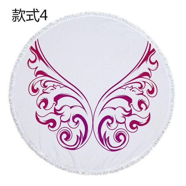 

летний микрофибр круглый пляжный полотенце круг fairy acpid wings print душевая баня полотенца с белым кисточкой toalla de playa redonda sqc