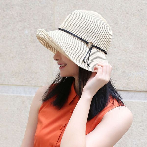 

clothing spring and linglong summer straw hat outdoor travel sun hat korean comfortable beach sun hat lady, Blue;gray