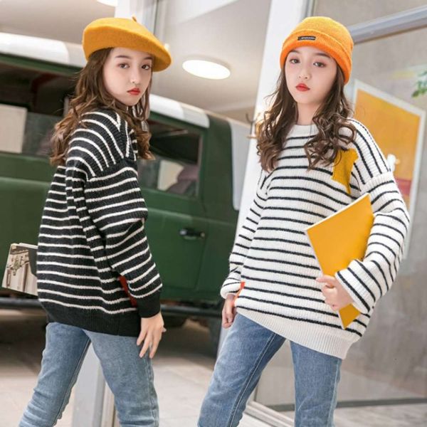 

2020 autumn and children's winter korean new striped sweater lboj, Blue