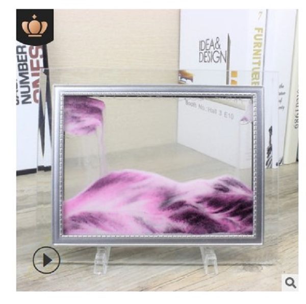 

2021 novelty items simple 3d landscape quicksand painting glass crafts hourglass creative gift decorations 17 * 22cm business gifts 003
