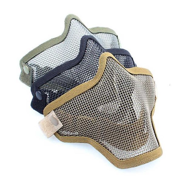 

boutique tactical hunting mental wire half mask outdoor bicycle riding outdoor field cs mesh airsoft mask paintball resistant