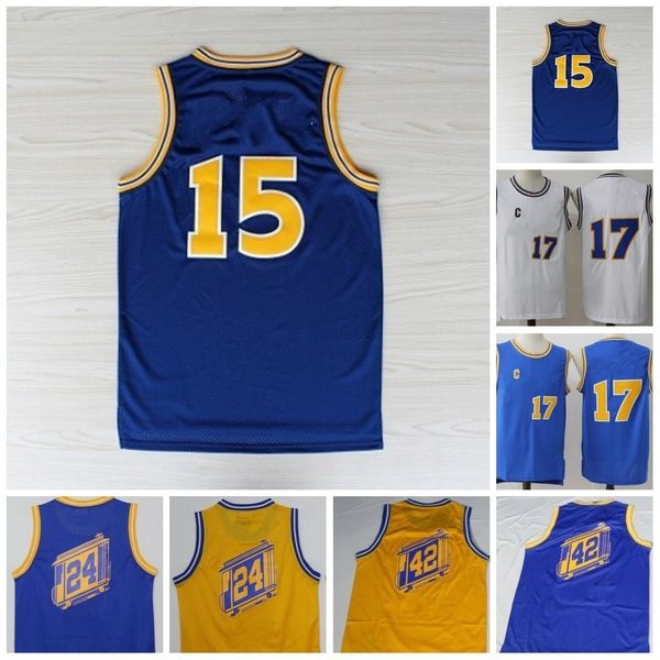 

vintage 17 mullin 15 sprewell 24 barry 42 thurmond basketball jersey stitched, Black