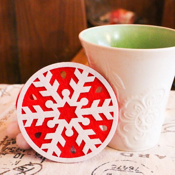 

2pcs christmas decoration cup pad bar dining room snowman deer xmas tree desk accessories teen girls for bedroom home decor