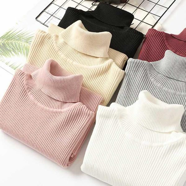 

women's sweaters slim soft sweater women winter 2021 autumn turtleneck knit thick pullover oversize femme jumpers ladies black sweaters, White;black