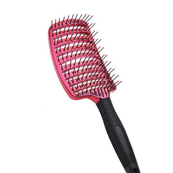

1pc hair brushes curved vented styling curls straight hair comb scalp massager wide tooth hairdressing styling salon accessories, Silver