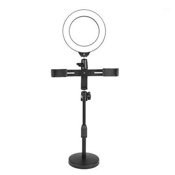

flash heads pography cell phone holder self timer with bracket ring lamp fixture fill light 360 rotating led live broadcast adjustable1