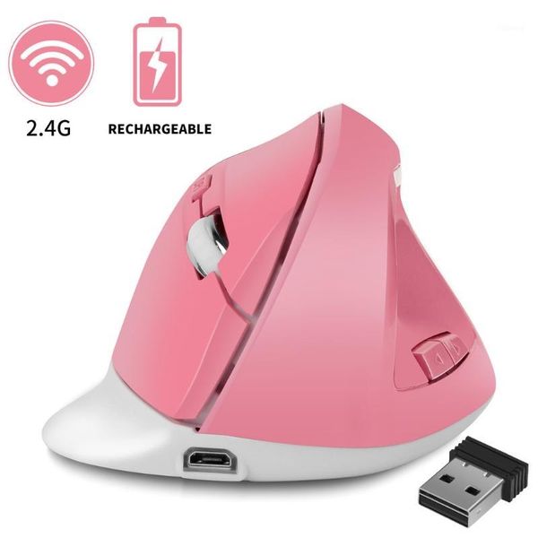 

mice ergonomic wireless mouse 1600dpi usb rechargeable 2.4ghz optical vertical mice1