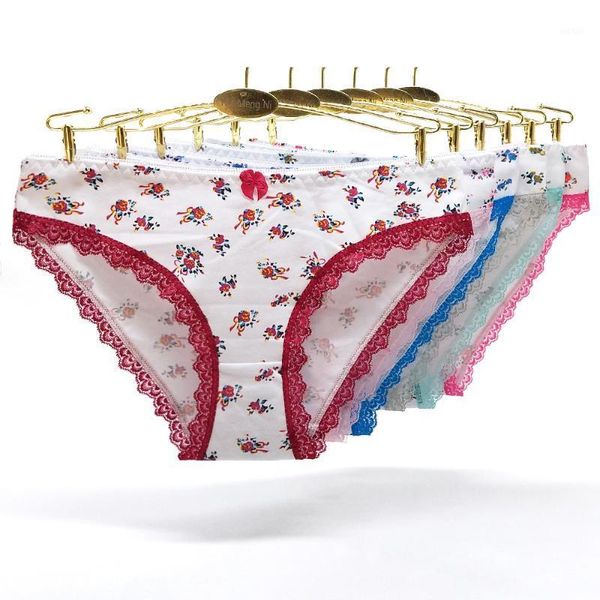 

women panties cotton underwear girl knickers panties mesh floral lingerie female seamless briefs underpants 893961, Black;pink