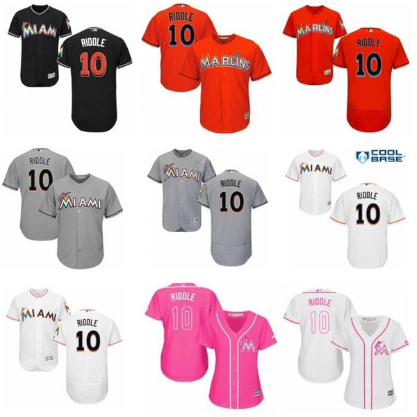

custom miamimarlin leave name number 10 jt riddle baseball jersey men women youth jerseys, Blue;black