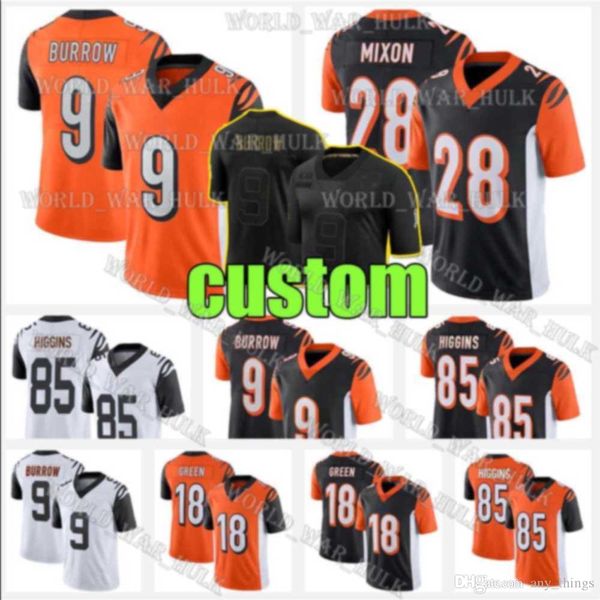 

цинциннати джо барроу бенгалс джерси тев хиггинс а. дж. green tyler boyd joe mixon jessie bates iii giovani bernard футбольные майки, Blue;black