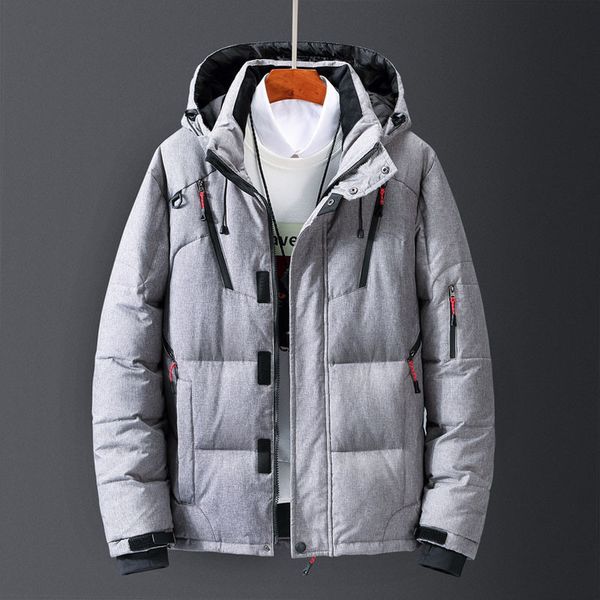 

dropshipping down jacket male winter parkas men white duck down jacket hooded outdoor thick warm padded snow coat size m-4xl q1209, Black