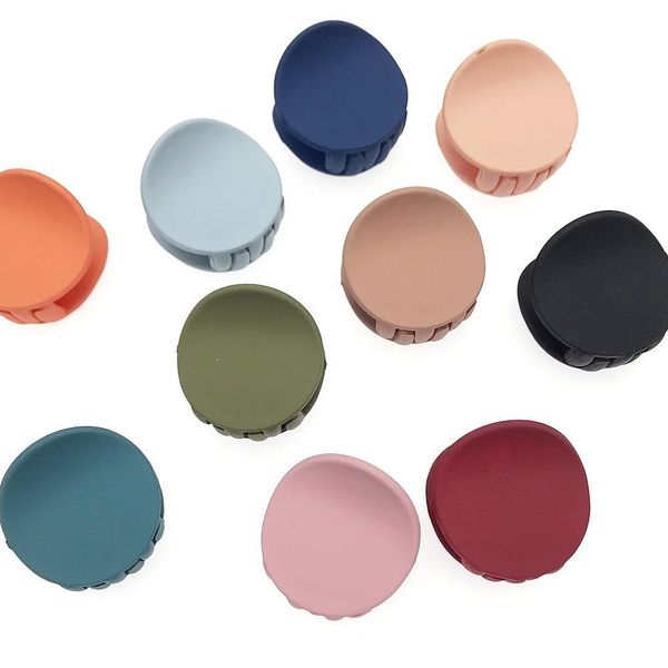 

fashion women matte hair claws solid color geometric cute hairpins round acrylic hair clips crab headwear hair accessories swy wmtoop