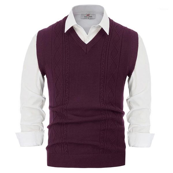 

warm knit vest men autumn winter pure color classic stylish & slim fit sleeveless v-neck cable pattern knitwear sweater vest, Black;white