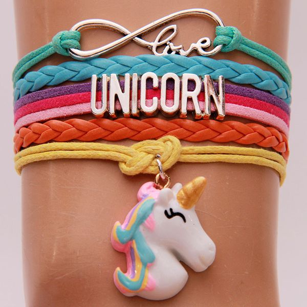 

unicron pendant 2019 colorful unicorn woven letter bracelet, Silver