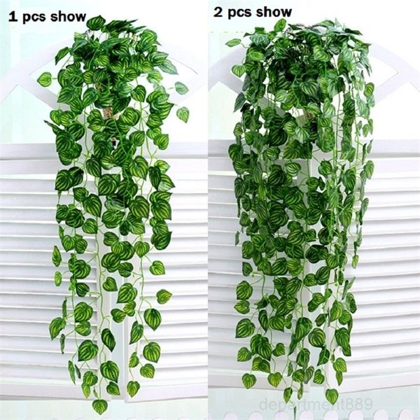 

новый дизайн 12 шт. / лот плющ листья гирлянды растение лозы поддельных листвы цветы дома декор шелк искусственный дешевый ротанг вечнозелен