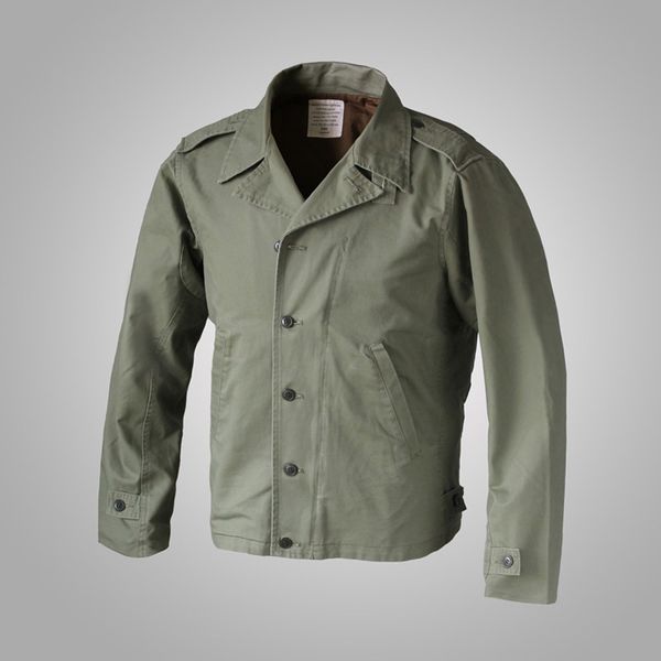 

reproduction of eua w2 m-41 vintage military field jackets wash green jacket e2ol, Black;brown