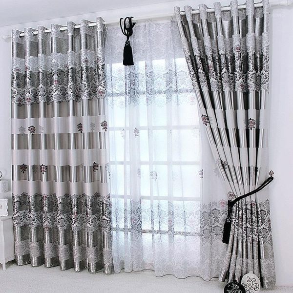 

1 pc 2021 new curtains for windows drapes european modern elegant noble printing shade curtain for living room bedroom1