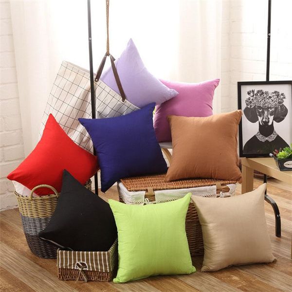 

new white pillowcase pure color polyester cushion cover pillow case blank christmas decor gift 45 * 45cm ib274