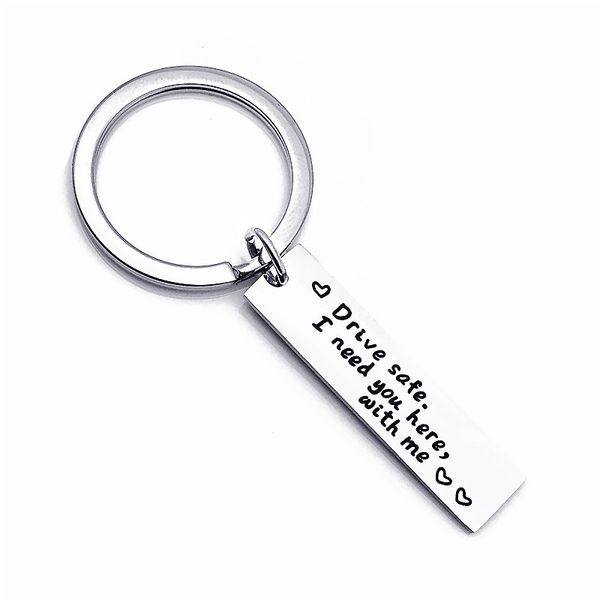 

creative keyrings stainless steel love you most more the end i win couples keychain metal key holders party favor dhb2991