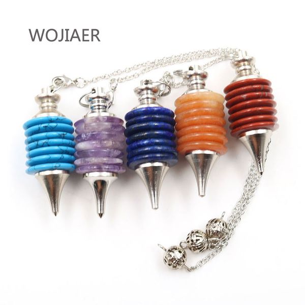 

wojier натуральный кристалл камень маятник добрые кулонные колеса жизни гемы ювелирные изделия мужчины женщины подарок пендуло pendule dbm23, Silver