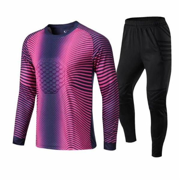 

hommes garÃ§ons football gardien de but maillots survetement football chemises gardien de but man courir entraÃ®nement maillot vÃªt, Black;blue